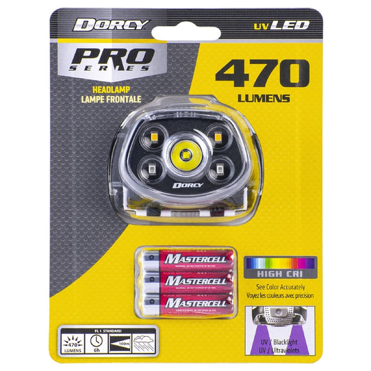 Dorcy Pro Series 470 lm Black/Gray LED Head Lamp AAA Battery