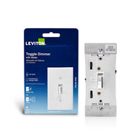 Leviton White 150 W Toggle Dimmer Switch 1 pk