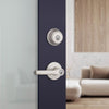 Kwikset Henley Satin Nickel Lever and Single Cylinder Deadbolt KW1 1-3/4 in.