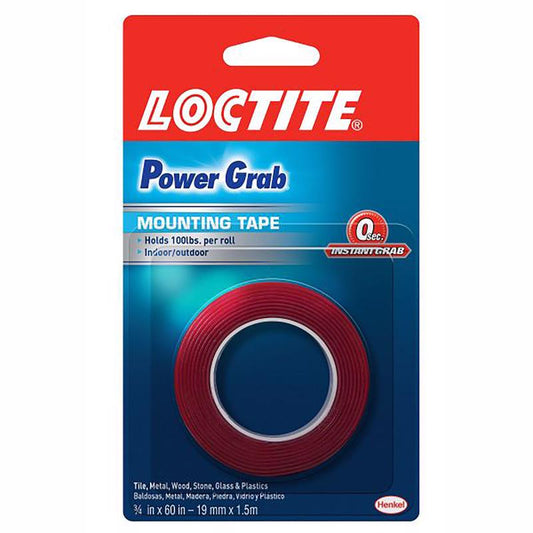 Loctite Power Grab Clear Double Sided Mounting Tape 60 L x 3/4 W in. (Pack of 6)