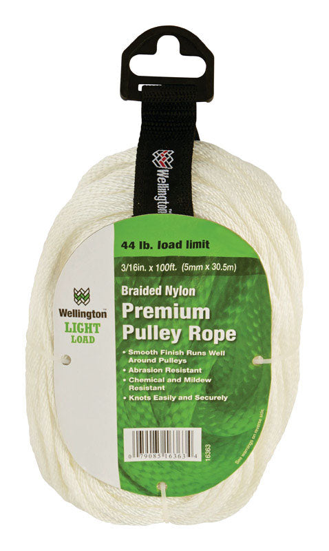 Wellington 3/16 in. D X 100 ft. L White Solid Braided Nylon Rope