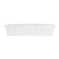Poly-Pro Flower Box Planter Liner White 24 in x 8 in x 5 in | Durable Lightweight Insert with Drainage Plugs