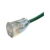 Projex Indoor or Outdoor 25 ft. L Green Triple Outlet Cord 14/3