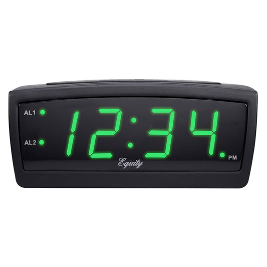 La Crosse Technology Equity 2 in. Black Alarm Clock LED Plug-In