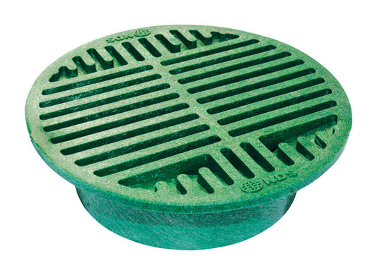 NDS 8 in. Green Round Polyolefin Drain Grate