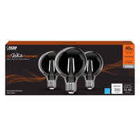 Feit White Filament G25 E26 (Medium) Filament LED Bulb Soft White 40 Watt Equivalence 3 pk - Deal of The Week