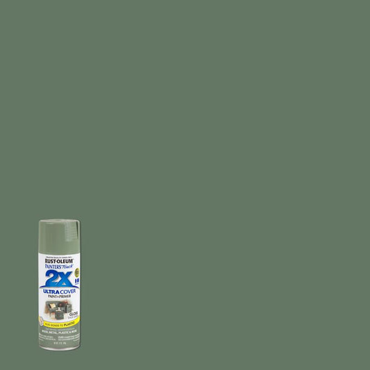 Rust-Oleum Painter's Touch Ultra Cover Gloss Sage Green Spray Paint 12 oz. (Pack of 6)