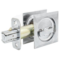 Contemporary Square Pocket Door Lock, Privacy (Bed/Bath) Latch, 2-3/8 inch Backset, RCL, Polished Chrome by Stone Harbor Hardware (A) - Deal of The Week