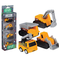Playmaker Toys Die-Cast Car Pack Construction Trucks 4 pc (Pack of 12)
