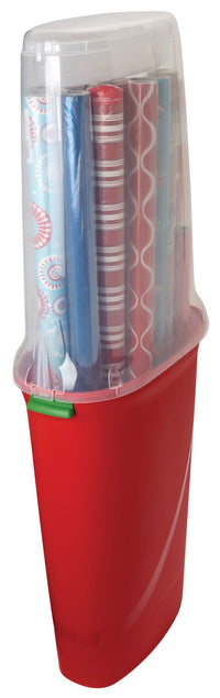 Homz 6740HRG.04 Red Holiday Wrap Organizer Holds 40" Paper (Pack of 4)