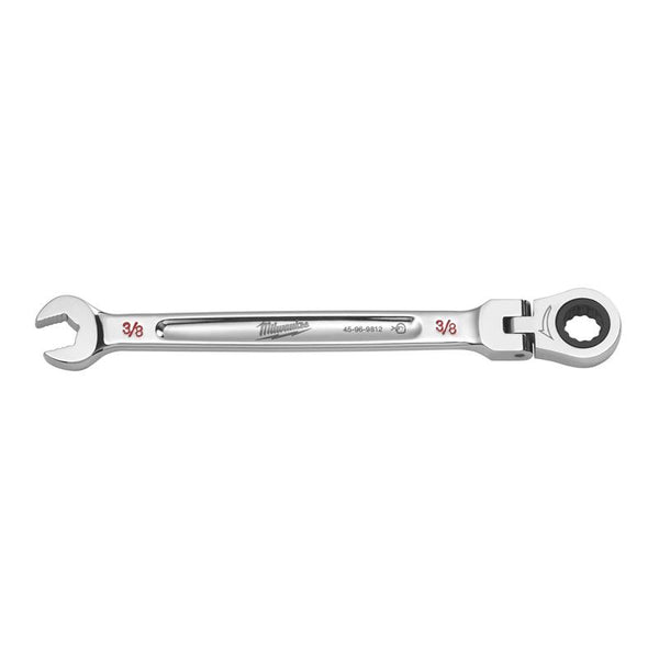 Llave combinada de cabeza flexible SAE de 12 puntas de 3/8 pulg. x 3/8 pulg. de Milwaukee, 6,5 pulg. de largo, 1 pieza
