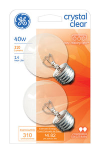 Bulb Ge G16.5 40W Clr2Pk (Pack of 6)