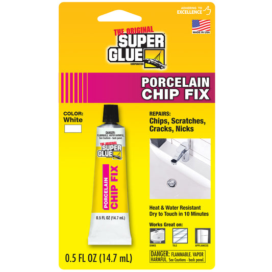 The Original Super Glue Corporation Porcelain Chip Fix White Indoor All Purpose Super Glue 0.5 fl. oz.