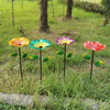 Alpine Glass/Metal 30 in. Bird Bath with Stake (Pack of 8)