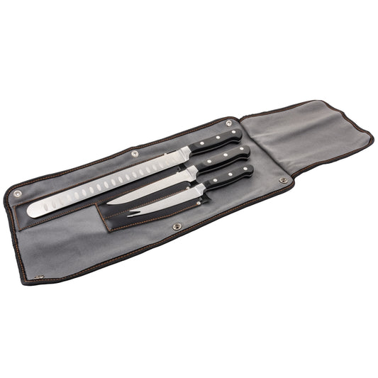 Oklahoma Joe's Blacksmith Stainless Steel Black/Silver Grilling Knife Set 3 pc