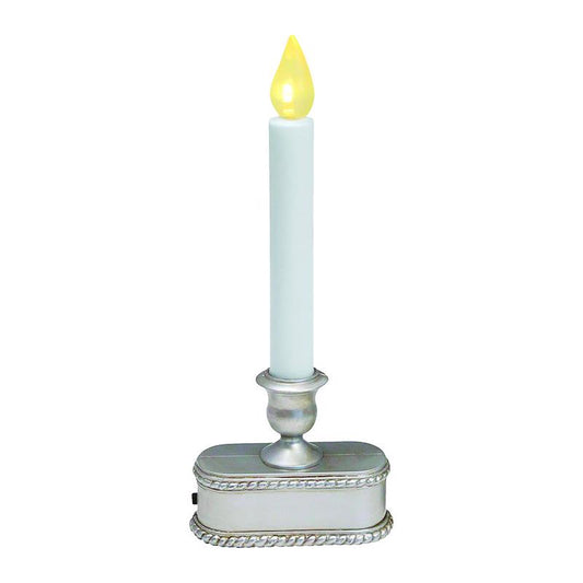 Celebrations Brushed Silver No Scent Auto Sensor Flameless Flickering Candle