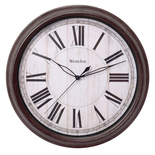 Westclox 11 in. L X 11 in. W Indoor Analog Wall Clock Glass/Plastic Brown