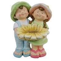 Alpine Resin/Stone Multi-color 14 in. Statuary