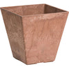 Ella Water-Minder Flowerpot, Plastic, Rust Square, Indoor/Outdoor, 6-In. Sq.