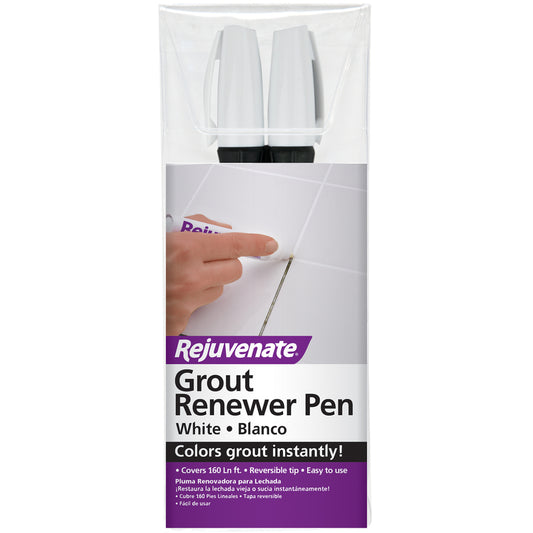 Rejuvenate Indoor Non Toxic White Grout Restorer Marker Pens 160 Linear ft. Coverage