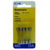 Bussmann 15 amps AGC Glass Tube Fuse 5 pk