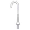 Hampton Small Zinc-Plated Silver Zinc 1.5625 in. L J-Bolt 325 lb. 1 pk (Pack of 10)