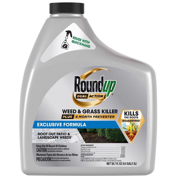 Roundup Herbicida y preventivo RTU líquido, 1.5 L