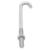 Hampton Small Zinc-Plated Silver Zinc 1 in. L J-Bolt 375 lb. 1 pk (Pack of 10)