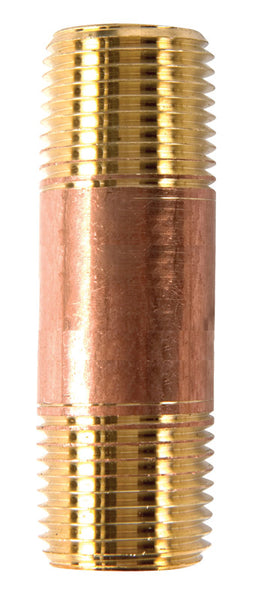 JMF 1/2 in. MPT x 2-1/2 in. L Red Brass Nipple (Pack of 10)