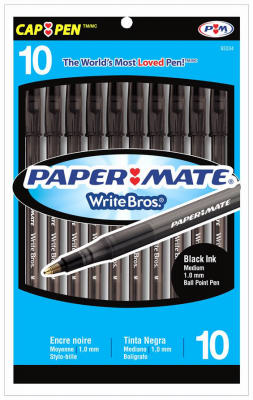Papermate Write Bros Black Ball Point Pen 10 pk