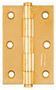 National Hardware 2.06 in. W X 3 in. L Brass Gold Steel Cabinet Hinge (Pack of 5)