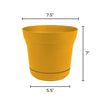 Bloem 7 in. Dia. Polyresin Saturn Planter Yellow