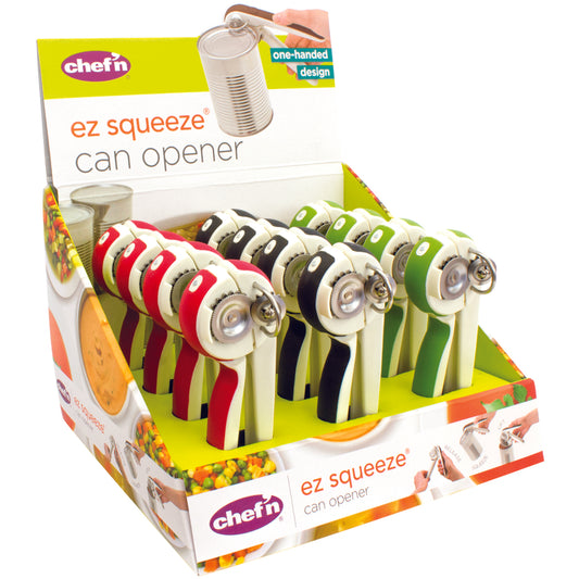 Chef'n EZSqueeze Assorted Stainless Steel Manual Can Opener (Pack of 12)