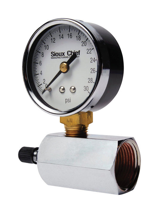 Sioux Chief 2 Inches in. Polycarbonate Pressure Gauge 30 psi
