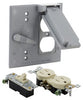 Bell Square Aluminum 2 gang Switch Cover