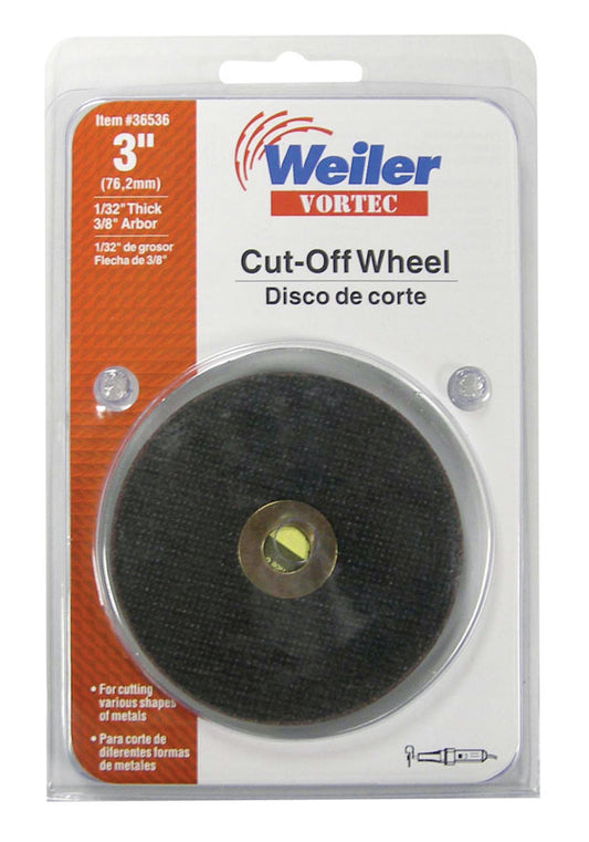 Weiler Vortec 3 in. Dia. x 3/8 in. Aluminum Oxide Cut-Off Wheel 1 pc.
