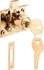 Prime-Line Bright Brass Gold Steel Cabinet/Drawer Lock - Open Box