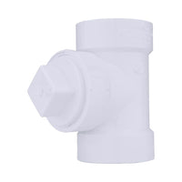 Charlotte Pipe Schedule 40 1-1/2 in. Hub X 1-1/2 in. D Hub PVC Cleanout Tee with Plug 1 pk - Deal of The Week