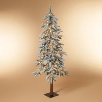 Gerson LED Electric Lighted Holiday Flocked Pine Christmas Tree 5 ft. (Pack of 2)