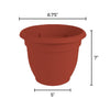 Bloem Ariana 7 in. H X 8.75 in. W X 8 in. D Plastic Traditional Planter Burnt Red - Deal of The Week