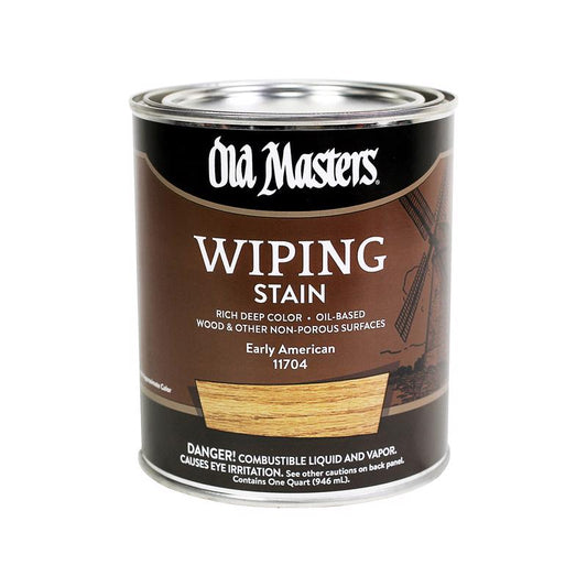 Old Masters Semi-Transparent Early American Oil-Based Wiping Stain 1 qt (Pack of 4)