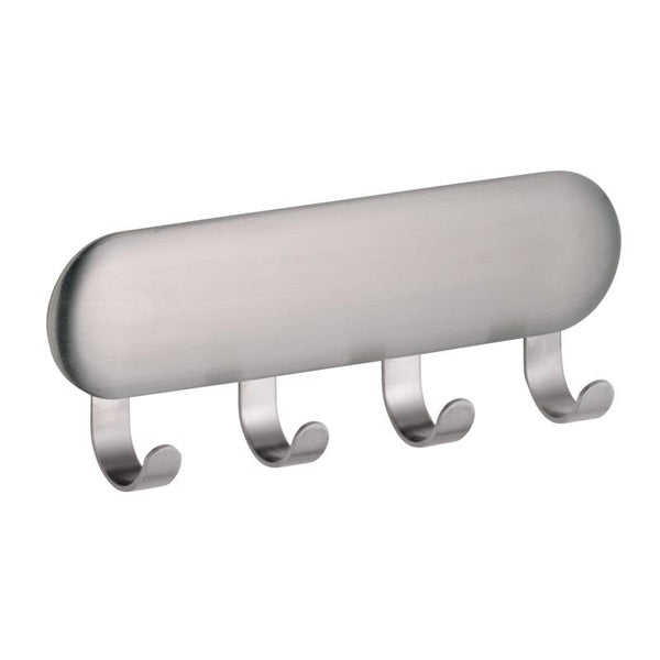 Gancho/correa de almacenamiento iDesign de acero inoxidable cepillado, 4 ganchos, 1 paquete