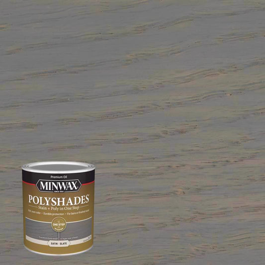 Minwax Polyshades Semi-Transparent Satin Slate Oil-Based Polyurethane Stain and Polyurethane Finish (Pack of 4)