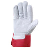 Wells Lamont 4050XL Double Palm Split Cowhide Leather Work Gloves, Red, XL
