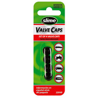 Slime Plastic Tire Valve Caps Black