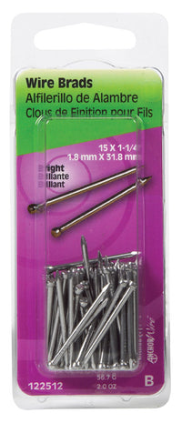 Hillman 15 Ga. x 1-1/4 in. L Bright Steel Brad Nails 1 pk 2 oz. (Pack of 6)