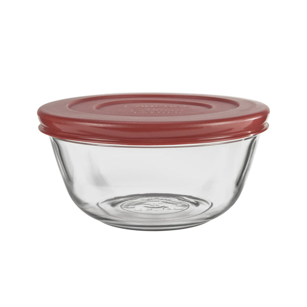 Tazón para mezclar transparente/rojo Anchor Hocking (paquete de 2)