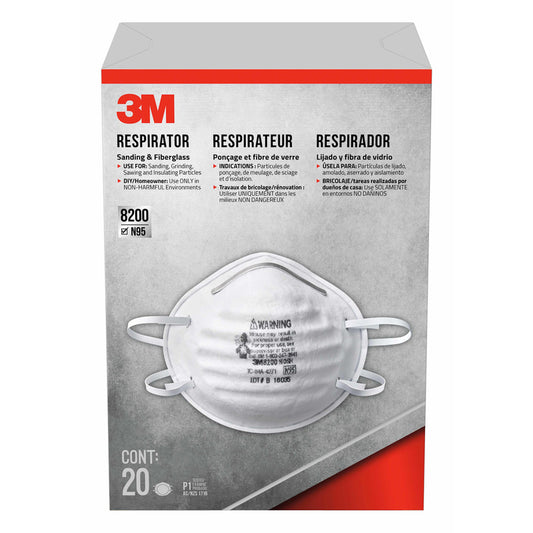 3M Sanding and Fiberglass Cup Disposable Mask 8200 White 10 pc