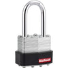 Kwikset 1-9/16 In. Laminated Steel Keyed Different Padlock with 1-1/2 In. Hardened Steel Shackle
