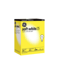 GE 25 watts A19 A-Line Incandescent Bulb E26 (Medium) Soft White 2 pk (Pack of 12)